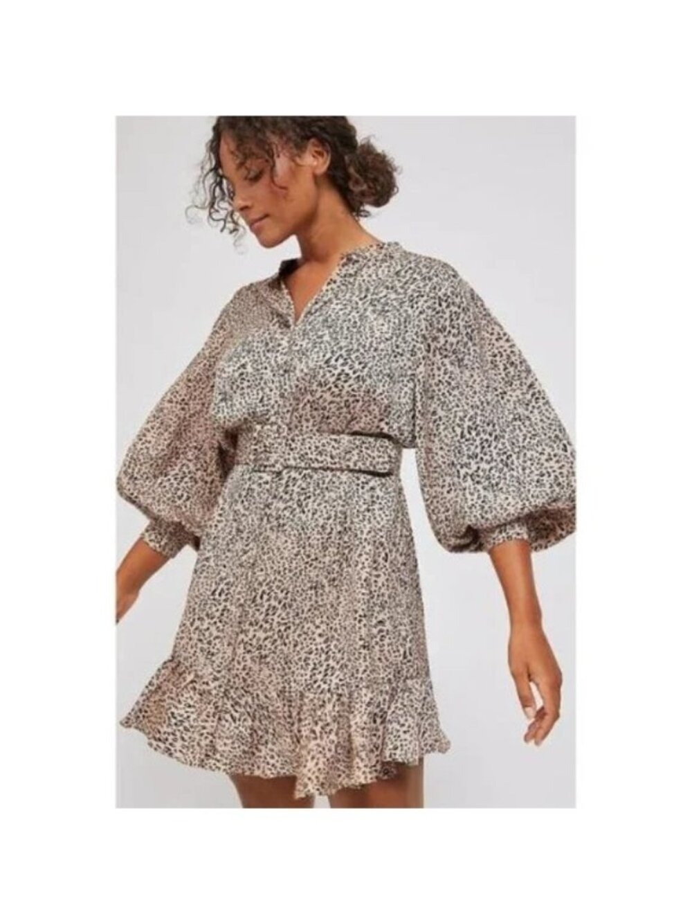 Anthropologie x Mare Mare Laurie Cheetah Print Mini Dress XS